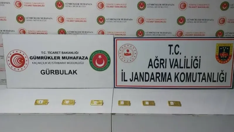 Ağrı'da Piyasa Değeri 27 Milyon 300 bin TL olan 14 Kilo 448 Gr Külçe Altın Ele Geçirildi.