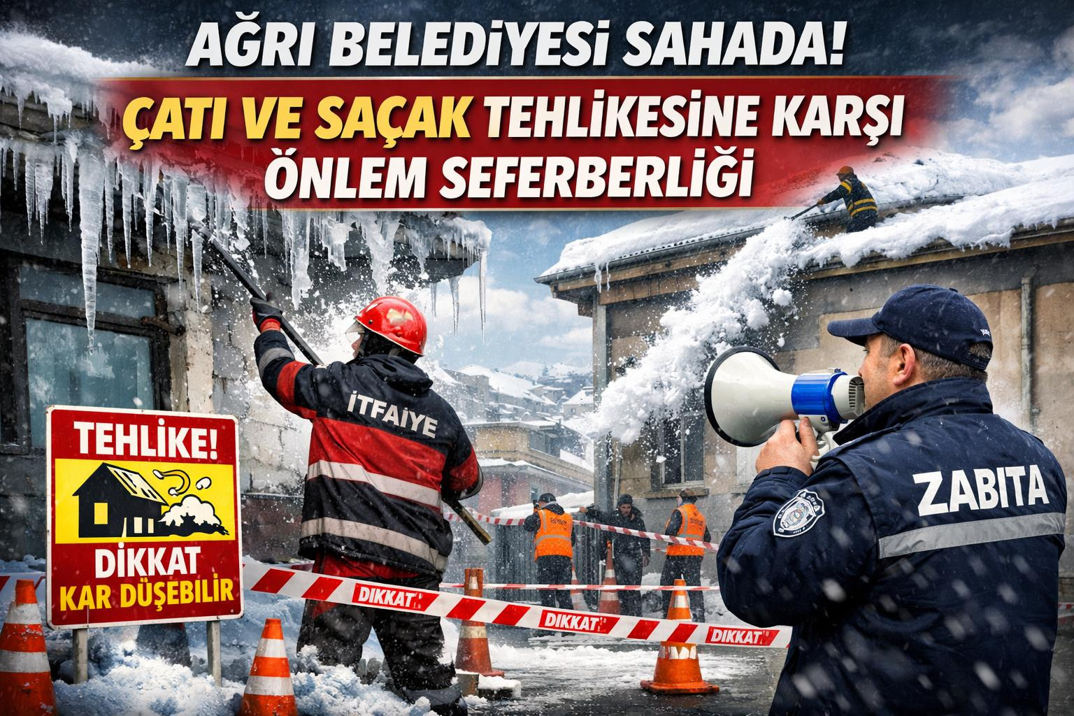 Ağrı Belediyesi, Çatı ve Saçak Tehlikesine Karşı Harekete Geçti