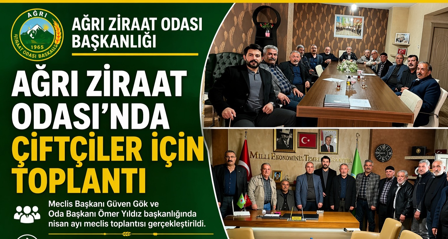 Ağrı Ziraat Odası Meclisi Nisan Ayı Toplantısını Gerçekleştirdi