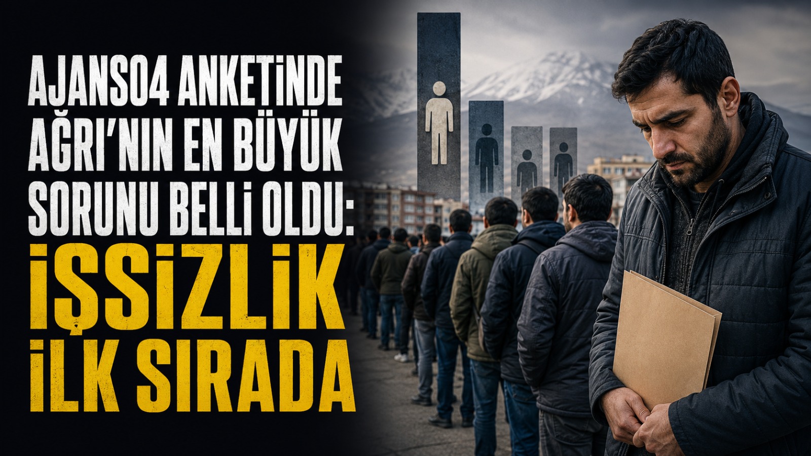 AJANS04 Anketinde Ağrı’nın En Büyük Sorunu Belli Oldu: İşsizlik İlk Sırada