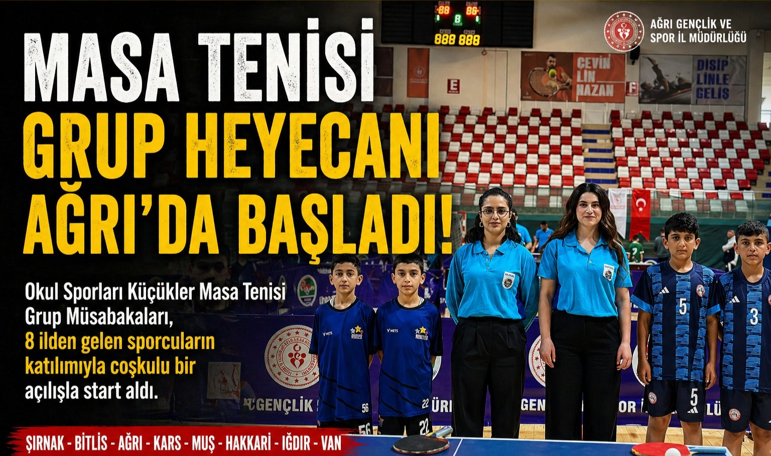 Masa Tenisi Grup Heyecanı Ağrı’da Başladı