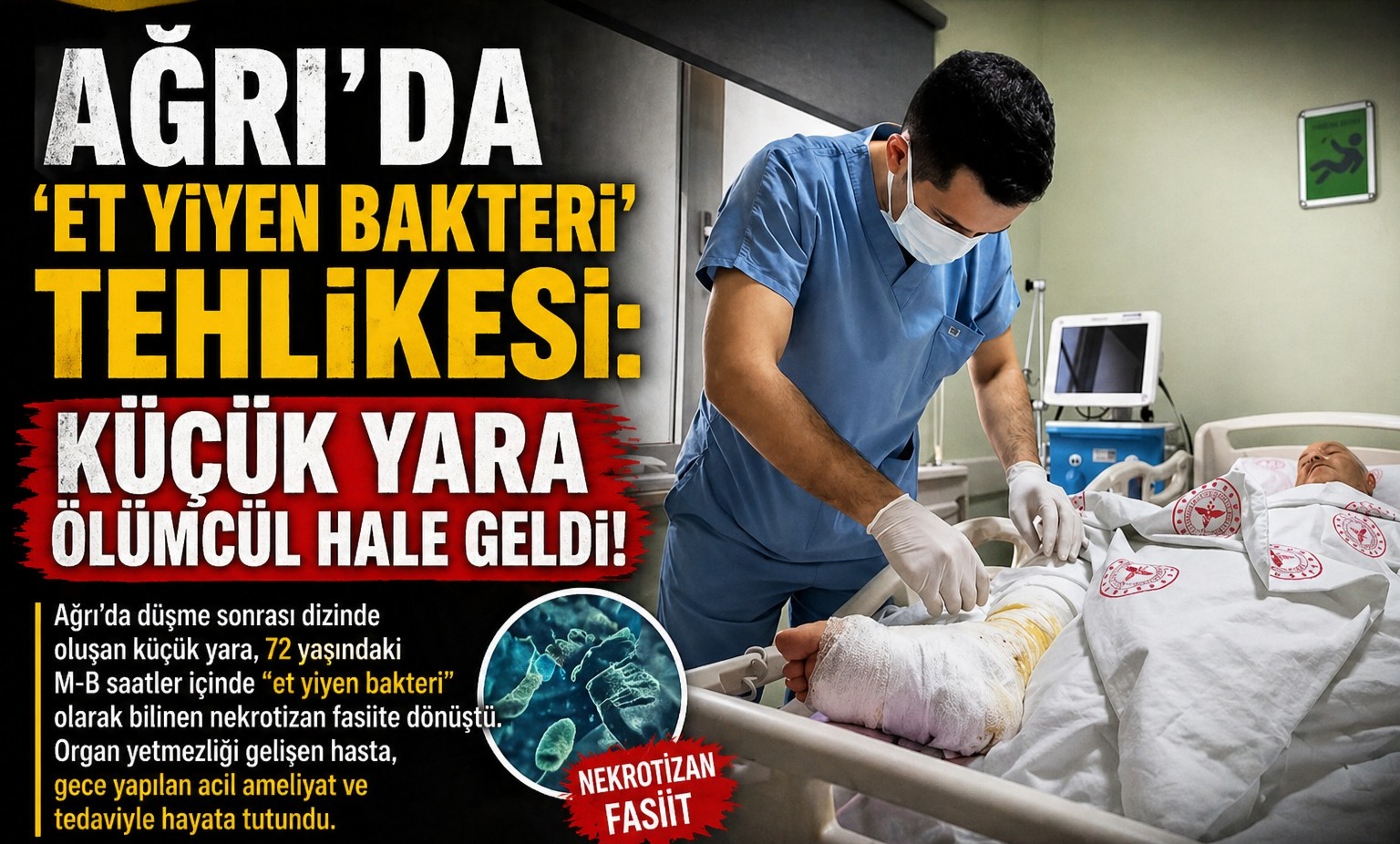 Ağrı’da “Et Yiyen Bakteri” Tehlikesi: Küçük Yara Ölümcül Hale Geldi