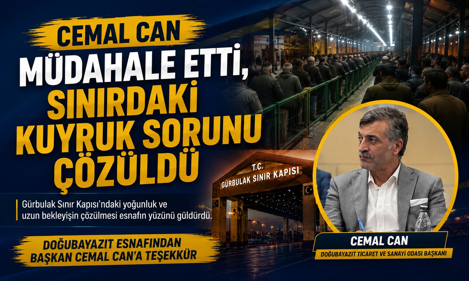 Doğubayazıt Esnafından Cemal Can’a Teşekkür Mesajı