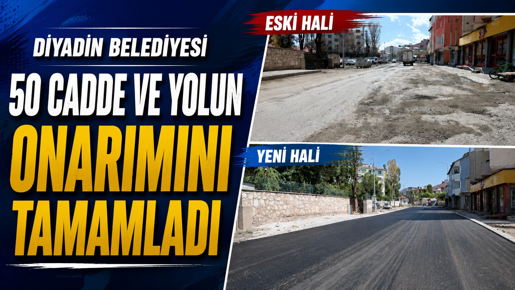 Diyadin Belediyesi’nden 50 Cadde Ve Yolda Kapsamlı Onarım