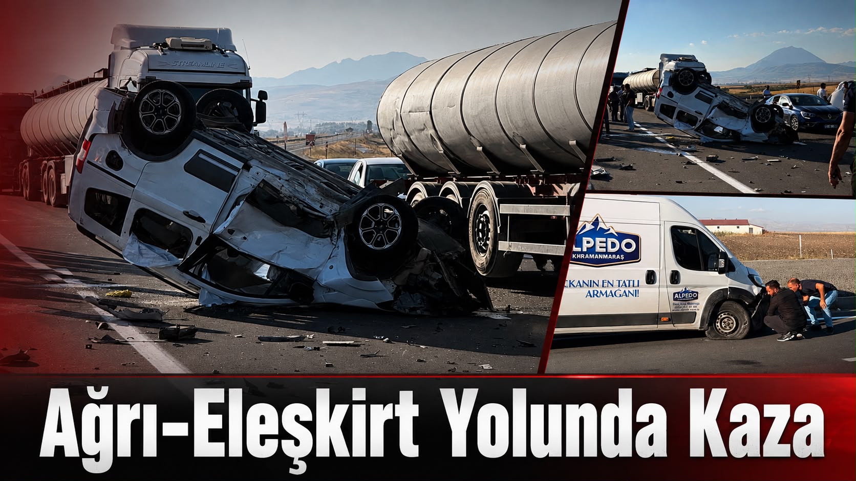 Ağrı–Eleşkirt Yolunda Kaza: Tabo Köyü Kavşağında Araç Ters Döndü