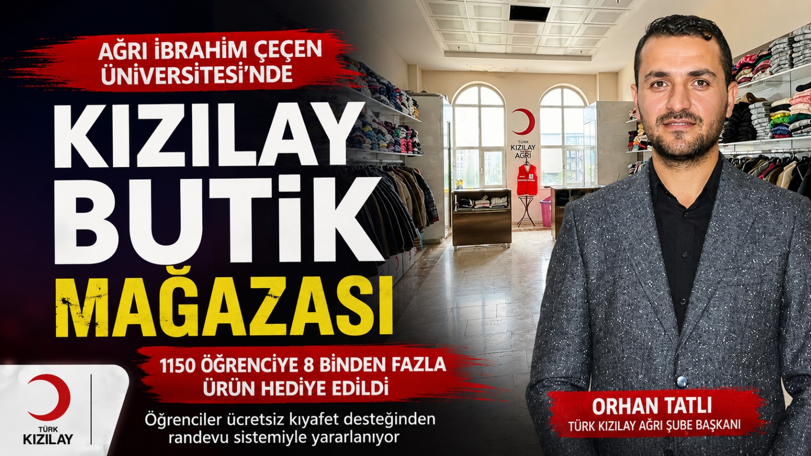 Ağrı İbrahim Çeçen Üniversitesi’ndeki Kızılay Butik 1150 Öğrenciye Ulaştı