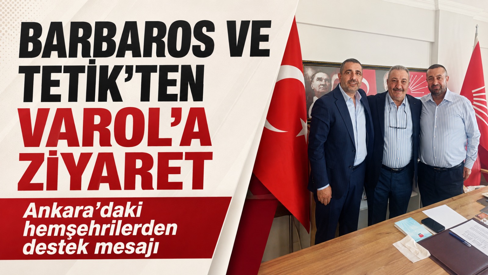Ekrem Tetik ve Volkan Barbaros’tan CHP Ağrı İl Başkanı İbrahim Varol’a Hayırlı Olsun Ziyareti