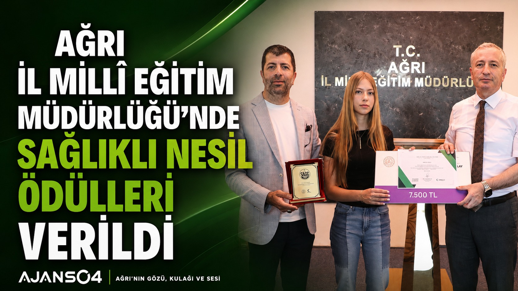 AĞRI İL MİLLİ EĞİTİM MÜDÜRLÜĞÜ SAĞLIKLI GELECEĞİN GENÇ YETENEKLERİNİ ÖDÜLLENDİRDİ