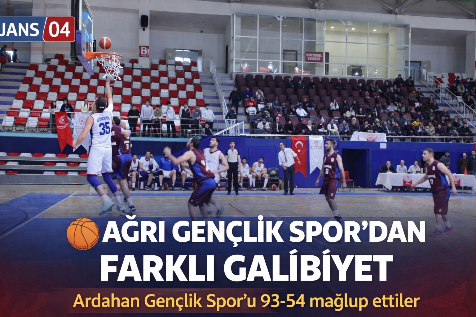 Ağrı Gençlik Spor Basketbolda Farklı Kazandı