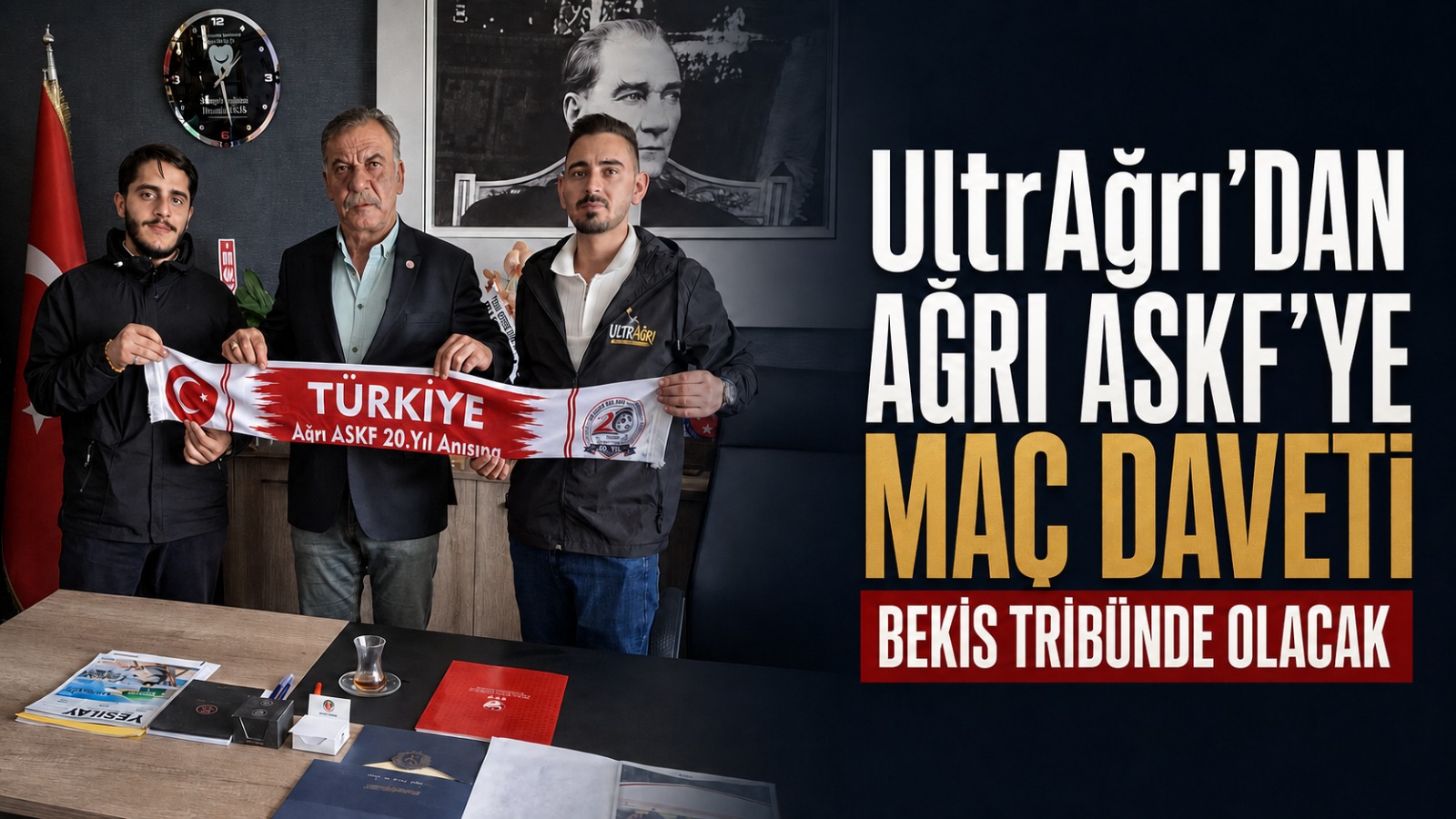 UltraAğrı Taraftar Grubundan Ağrı ASKF’ye Ziyaret: Bekis Maçı Tribünde İzleyecek