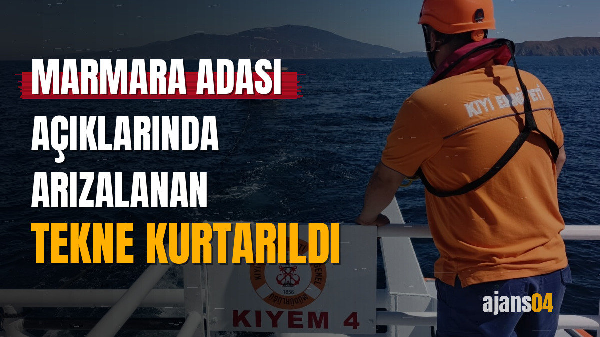 Marmara Adası açıklarında arızalanan tekne kurtarıldı